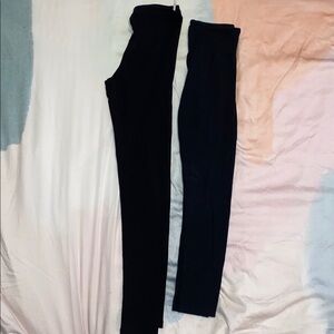 2 Black Leggings girls size 10/12 USED